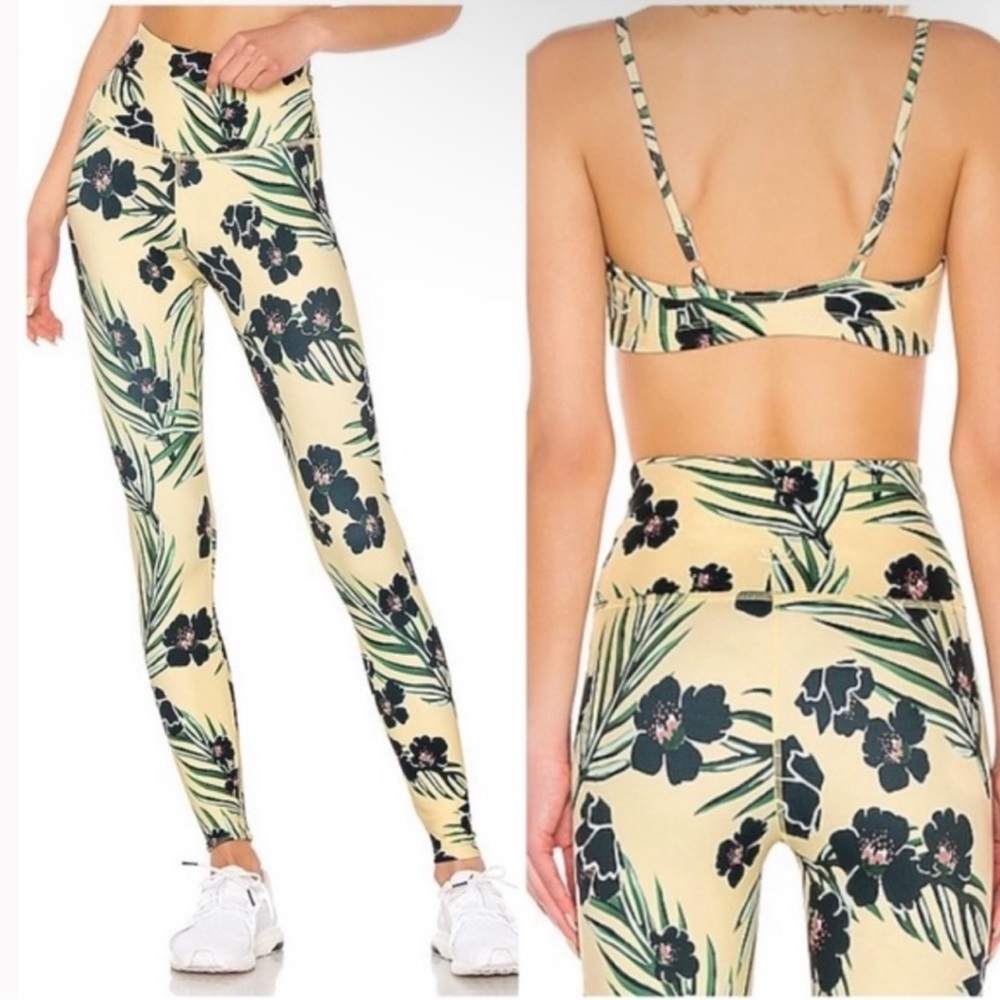 Beyond Yoga Olympus High Waisted Legging in Floral Sunrise Size XS Yellow